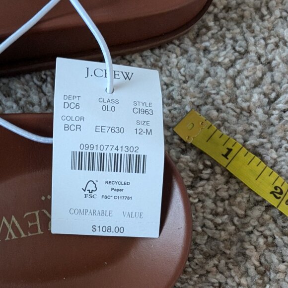 NWT J Crew Sandals, women's size 12 - Picture 7 of 7